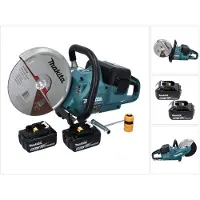 Makita Tronçonneuse sans fil DCE 090 G2X1 36 V (2x 18 V) 230 mm sans balais + 2 batteries 6,0 Ah - sans chargeur