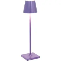 Zafferano Lampe De Table Led Poldina Pro Micro Lilac, Rechargeable Et Dimmable Avec Une Autonomie Allant Jusqu'À 12 Heures