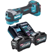 Makita TM 001 GT201 Outil multifonctions sans fil 40 V max Starlock Max Brushless + 2x batterie 5,0 Ah + chargeur