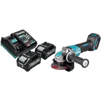 Makita GA 047 GM201 Meuleuse d'angle sans fil 40 V max. 125 mm X-LOCK Brushless + 2x batterie 4,0 Ah + chargeur