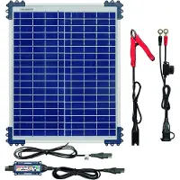 Optimate Chargeur de batterie Solar Duo + 20W Solar P Chargeur SolarImpuls 12V, 1.66A STD/AGM/Gel