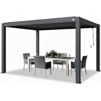 PRIMEYARD Pergola 3x4 m poteaux en aluminium avec lames orientables en aluminium pavillon anthracite