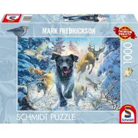 Schmidt Spiele Puzzle Labrador Noir dans la Neige - 1000 pièces