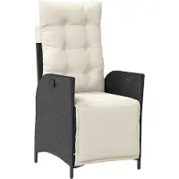 vidaXL Fauteuil de jardin avec repose-pieds Réglable noir Poly rotin