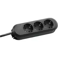 Bachmann multiprise smart 3fach noir 1,5m - 1,5 m zuleitung, geschraubt (mehrwegschrauben), sans schalter,3 schutzkontaktsteckdo