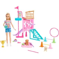 Barbie Aire de jeux pour chiens + poupées. Stacie HRM10