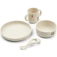 Liewood Service de vaisselle 'Vivi' crème / vert foncé / abricot