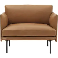 Muuto Outline Chaise Refine Leather Cognac|Black