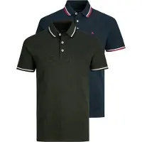Jack & Jones T-Shirt 'JJEPaulos' bleu marine / vert foncé / rouge sang / blanc