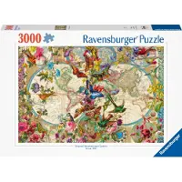Ravensburger Puzzle Carte Faune et Flore - 3000 pièces