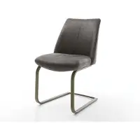 DELIFE Cantilever Elso-Flex microvelours anthracite vintage pied cantilever plat aspect titane ressorts ensachés