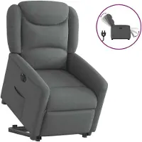 vidaXL Fauteuil relax avec releveur électrique Tissu gris foncé