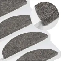 vidaXL Tapis d'escalier auto-adhésifs 20 pcs gris 56x17x3 cm