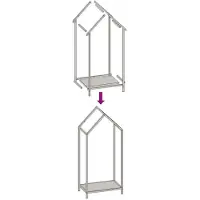 vidaXL Étagère à bois de chauffage Blanc 40x25x90 cm Acier laminé à froid