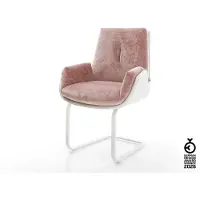 DELIFE Cantilever Clea-Flex tissu mixte cuir de vache blanc-rose pied cantilever plat blanc