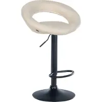 CLP Tabouret de bar Olinda en tissu, pivotant et réglable en hauteur, couleur crème, structure noire