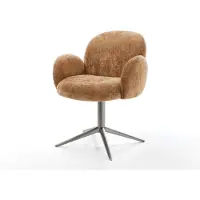 DELIFE Chaise-pivotante Nube-Flex mit Armlehnen chenille rouille pied de chaise 4 branches grafiete pivotement sur 360° fonction bascule ressorts ensachés