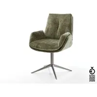 DELIFE Chaise-pivotante Clea-Flex chenille olive pied de chaise 4 branches grafiete pivotement sur 360° fonction bascule