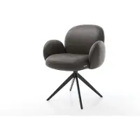 DELIFE Chaise-pivotante Nube-Flex microvelours anthracite vintage pied croisé large noir pivotement sur 360° fonction bascule ressorts ensachés
