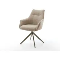 DELIFE Chaise-pivotante Alja-Flex microvelours boue pied croisé large aspect titane pivotement sur 360° fonction bascule ressorts ensachés