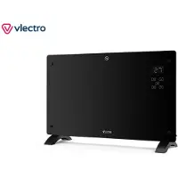 Vlectro Panneau chauffant mince avec minuterie réglable - 77 x 23 x 47 cm - 2000W- Noir