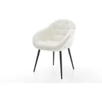 DELIFE Chaise-de-salle-à-manger Gaio-Flex bouclé doux beige 4 pieds coniques noir