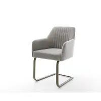 DELIFE Cantilever Greg-Flex tissu structuré doux gris pied cantilever plat aspect titane resorts ensachés