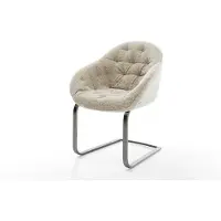 DELIFE Cantilever Gaio-Flex tissu tissé doux beige pied cantilever plat grafiete