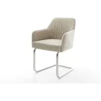 DELIFE Cantilever Greg-Flex tissu tissé doux beige pied cantilever plat acier inoxydable resorts ensachés