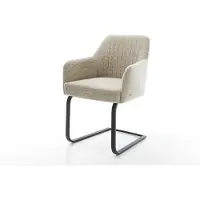 DELIFE Cantilever Greg-Flex tissu tissé doux beige pied cantilever plat noir resorts ensachés
