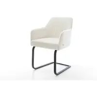 DELIFE Cantilever Greg-Flex bouclé doux beige pied cantilever plat noir resorts ensachés