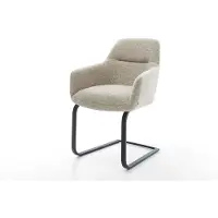 DELIFE Cantilever Pejo-Flex tissu tissé doux beige pied cantilever plat noir resorts ensachés