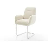 DELIFE Cantilever Zoa-Flex tissu teddy beige pied cantilever plat blanc resorts ensachés