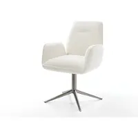 DELIFE Chaise-pivotante Zoa-Flex bouclé doux beige pied de chaise 4 branches grafiete pivotement sur 360° fonction bascule resorts ensachés