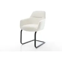 DELIFE Cantilever Pejo-Flex bouclé doux beige pied cantilever plat noir resorts ensachés
