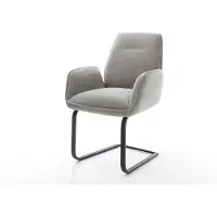 DELIFE Cantilever Zoa-Flex tissu structuré doux gris pied cantilever plat noir resorts ensachés