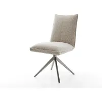 DELIFE Chaise-pivotante Lelio-Flex tissu tissé doux beige pied croisé large grafiete pivotement sur 360° fonction bascule resorts ensachés