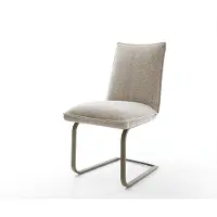 DELIFE Cantilever Lelio-Flex tissu tissé doux beige pied cantilever plat aspect titane resorts ensachés