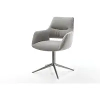 DELIFE Chaise-pivotante Yago-Flex avec accoudoirs tissu structuré doux gris pied de chaise 4 branches grafiete pivotement sur 360° fonction bascule resorts ensachés