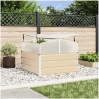 vidaXL Jardinière Ivoire 100 X 100 X 77 Cm Acier Galvanisé