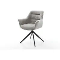 DELIFE Chaise-pivotante Kaira-Flex tissu structuré doux gris pied croisé large noir pivotement sur 360° fonction bascule
