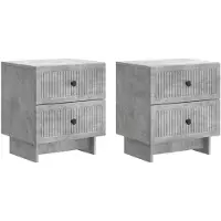vidaXL Cabinet de chevet 2 pcs Gris béton 43 x 34,5 x 47,5 cm