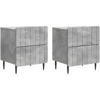 vidaXL Cabinet de chevet 2 pcs Gris béton 43 x 34,5 x 49,5 cm