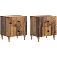 vidaXL Cabinet de chevet 2 pcs Bois ancien 43 x 34,5 x 48 cm
