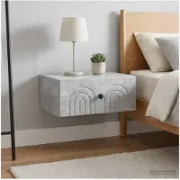 vidaXL Cabinet de chevet mural 2 pcs Gris béton 49 x 34,5 x 20 cm
