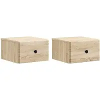 vidaXL Cabinet de chevet mural 2 pcs Chêne Sonoma 34,5 x 33 x 20 cm