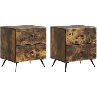 vidaXL Cabinet de chevet 2 pcs Chêne fumé 43 x 34,5 x 47,5 cm