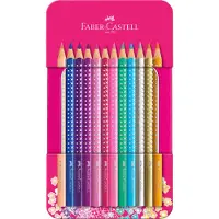 Faber-Castell Crayons de couleur - Grip - 12 pièces - Sparkle - - UneTaille - Set de Coloriage