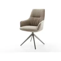 DELIFE Chaise-pivotante Zelia-Flex avec accoudoirs bouclé boue pied croisé large grafiete pivotement sur 360° fonction bascule ressorts ensachés