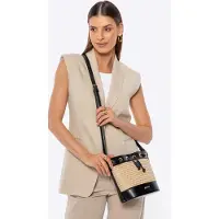 WITTCHEN Sac à main pour femme, noir et beige, polyuréthane